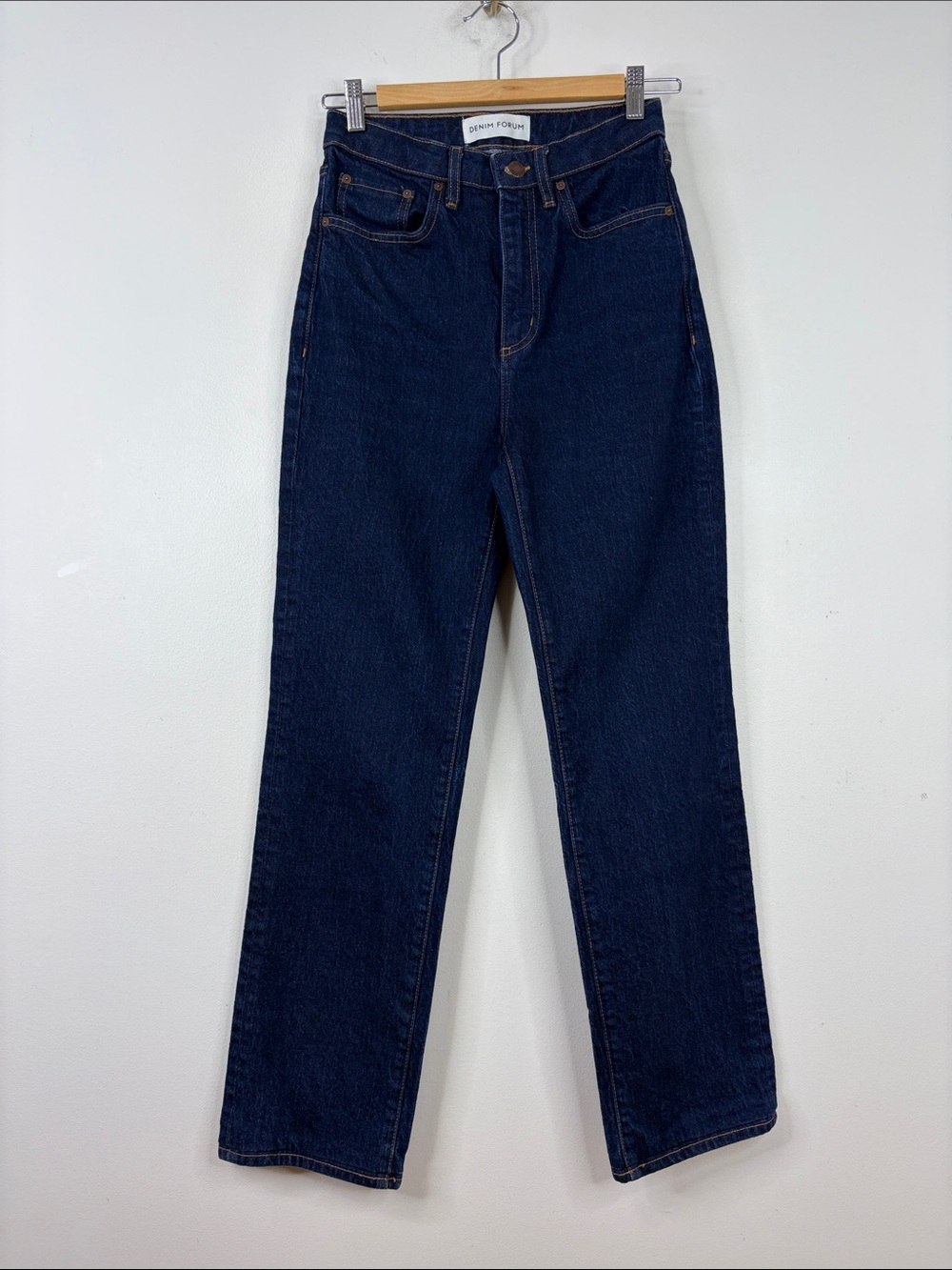 Denim Forum Jeans Womens 25 x 29 Dark Blue Down Super Hi Rise Straight Aritzia